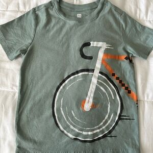 Tea Collection Kids T-Shirt with Bicycle Graphic in Green